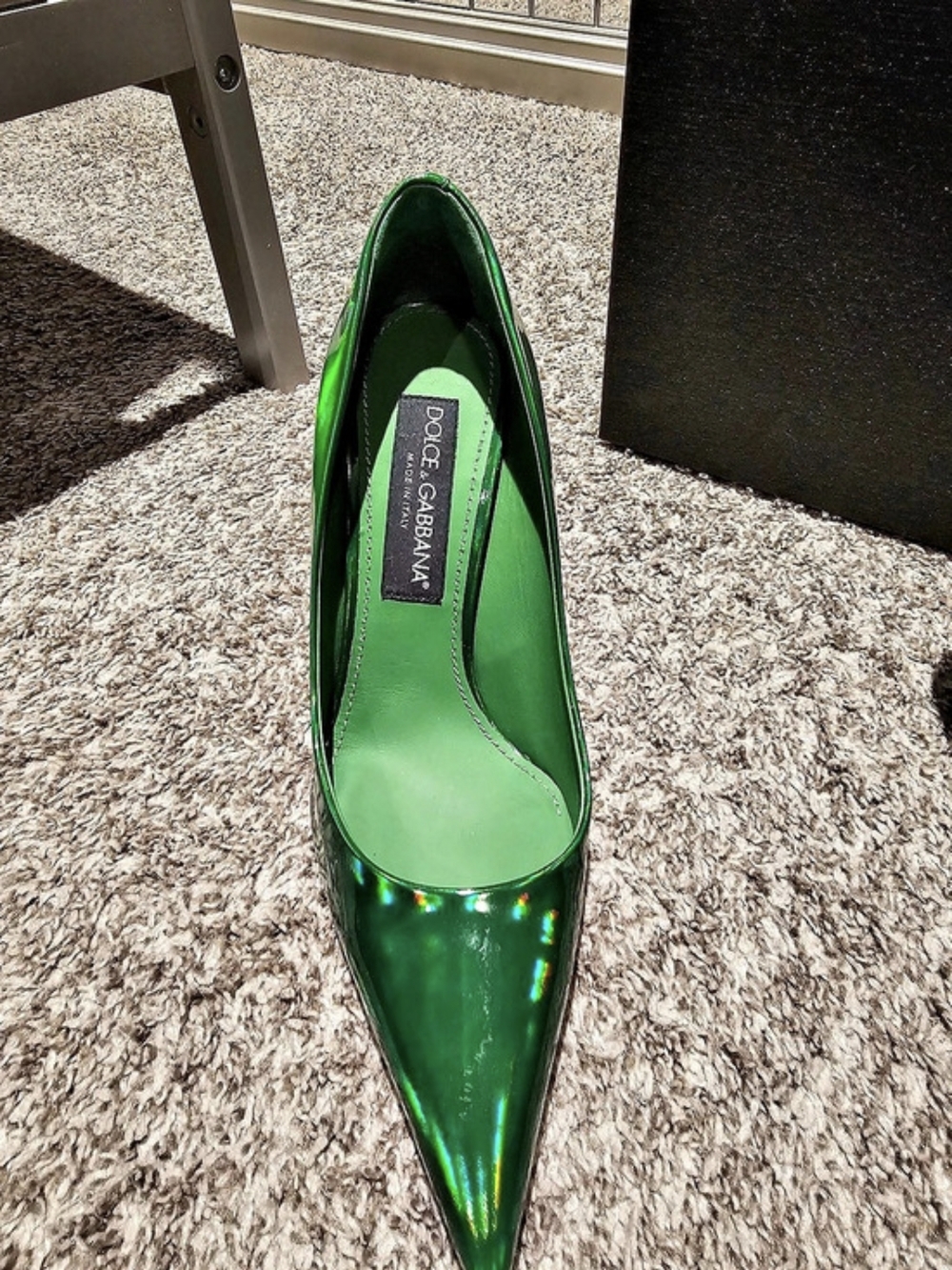 Dolce & Gabbana Green Pointed-Toe Heels
